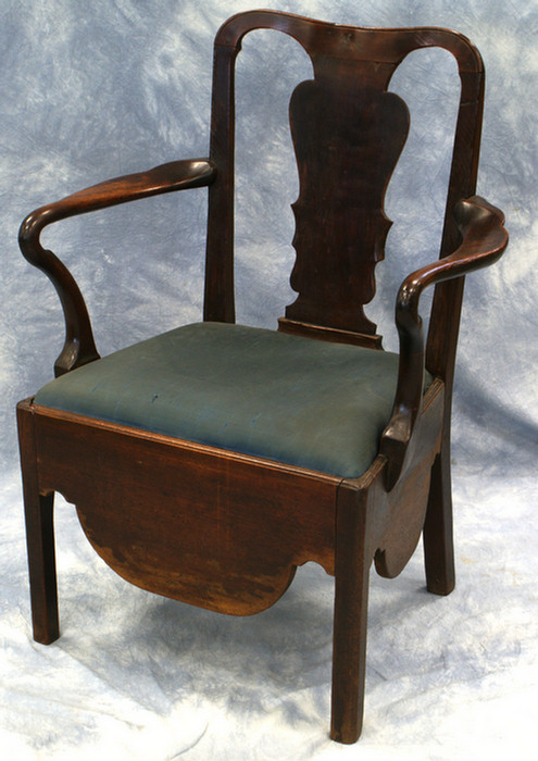 Georgian mahogany commode armchair  3def2