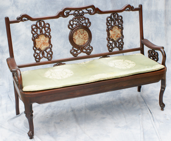 Chinese triple rosewood settee