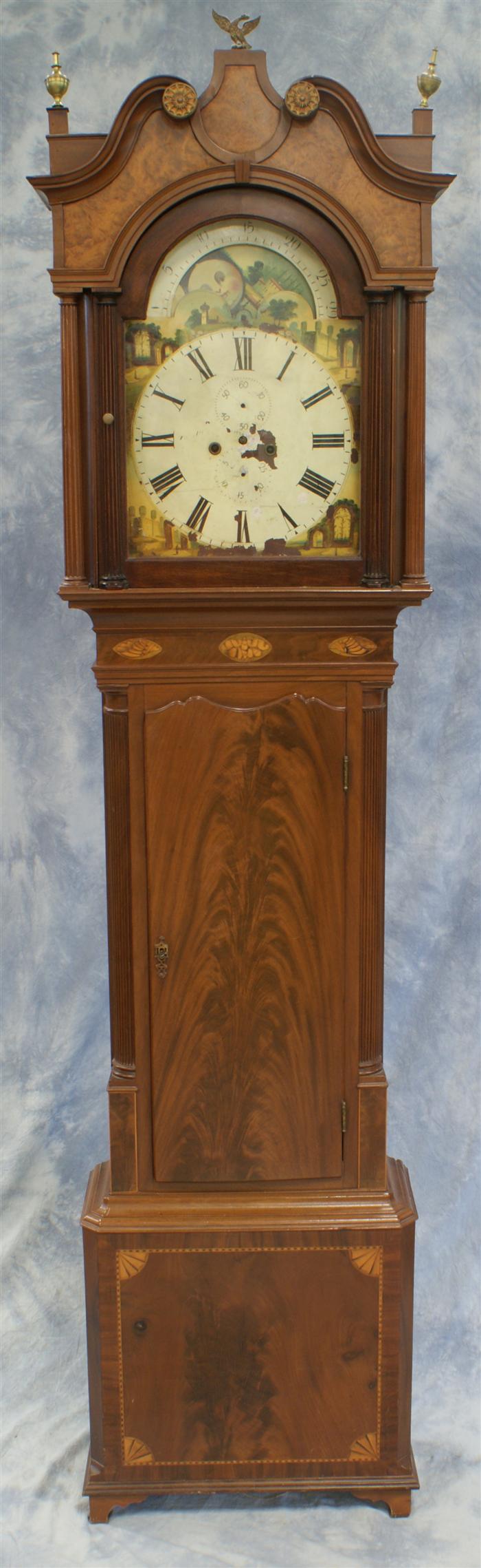 Inlaid mahogany Georgian tall case 3df0f