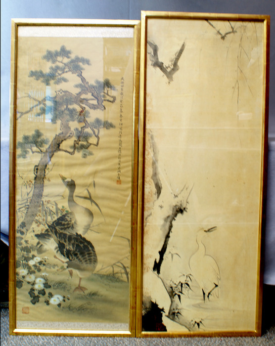 2 Japanese painted scrolls 1 on 3df1b