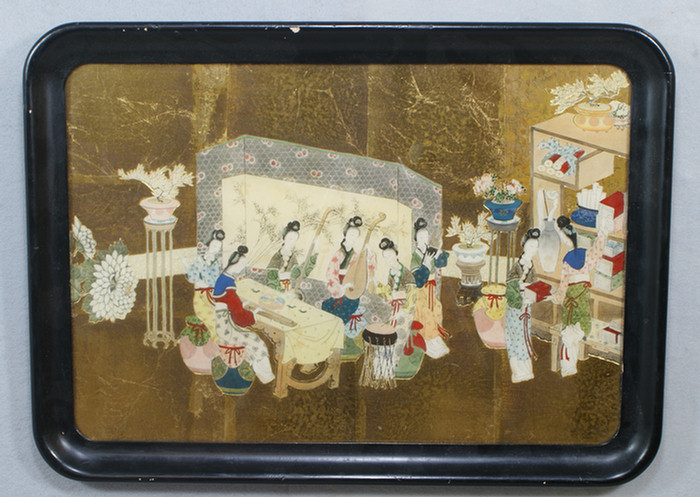 Chinese decoupage print depicting