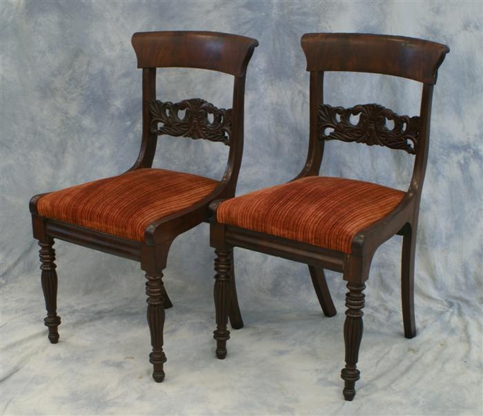 4 carved mahogany Federal DR chairs  3df34