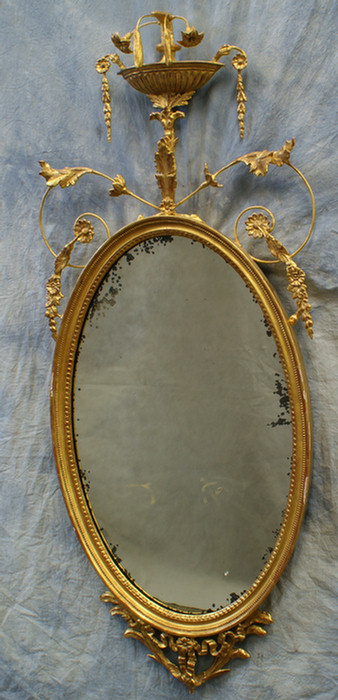 Gilt Federal style oval wall mirror 3df43