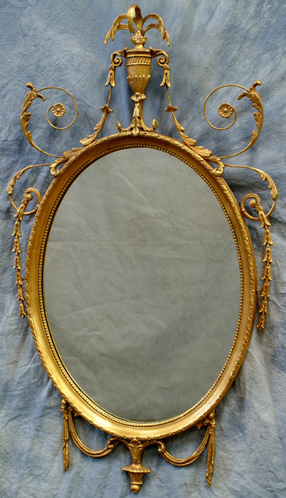 Gilt Federal style oval wall mirror 3df45