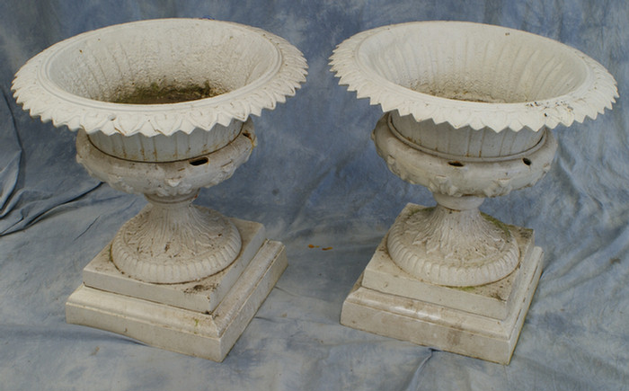 Pair of 4 section cast iron planters
