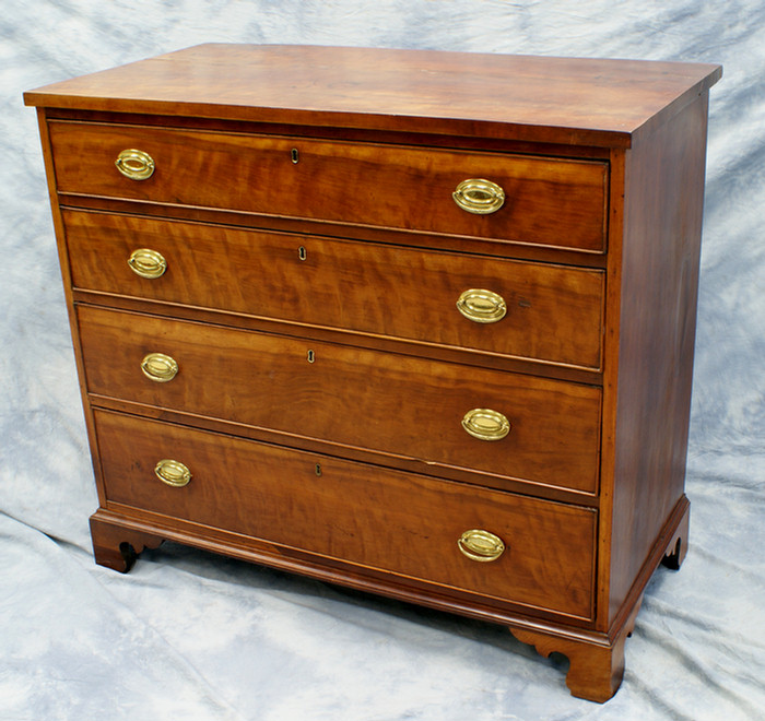 Cherry Chippendale 4 drawer chest  3df58