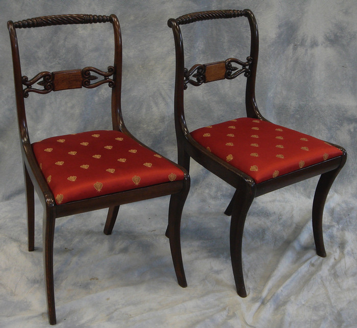 6 carved mahogany Federal Dr chairs  3df67