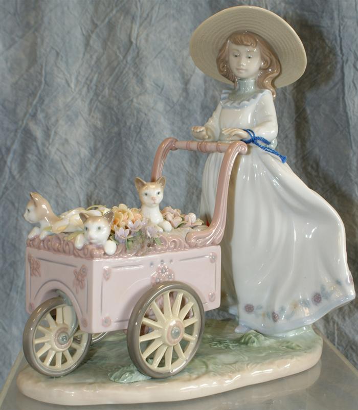 Lladro figurine, "Kitty Cart",