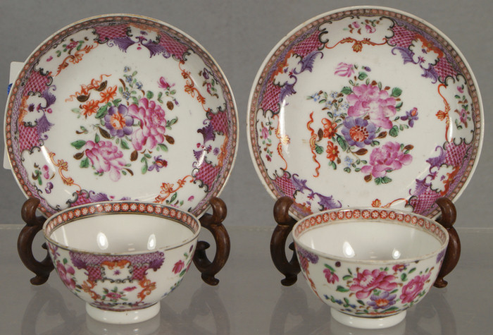Pr Chinese Export Famille Rose tea cups