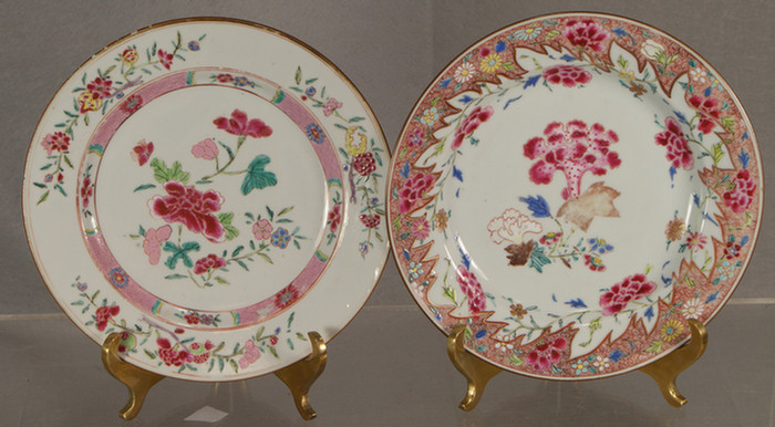 2 Chinese Export Famille Rose plates  3dca0