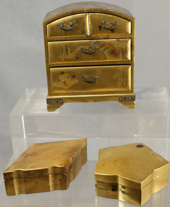 Japanese Gold Lacquer miniature chest