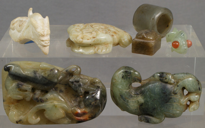 7 assorted hardstone carvings including 3dd12