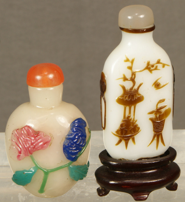 Chinese snuff bottle lot of 2 assorted 3dd37