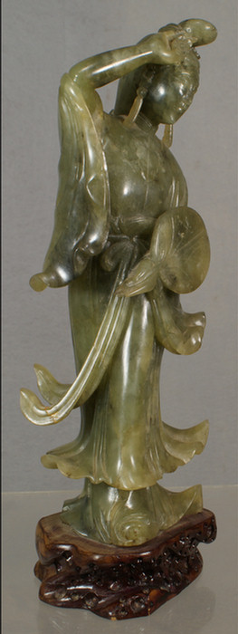 Chinese carved serpentine figure,