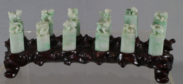 Chinese carved hardstone jade The 12