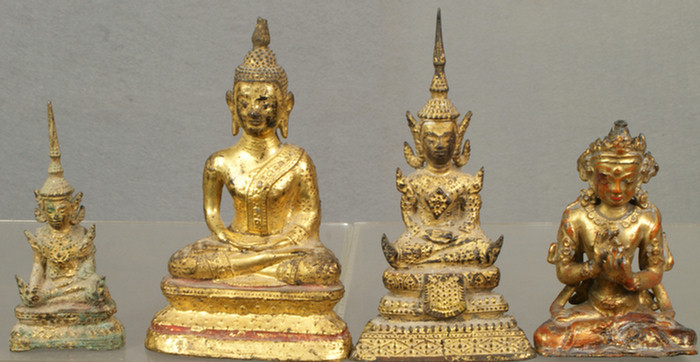 Lot of 4 Thai Buddhas from 4" h