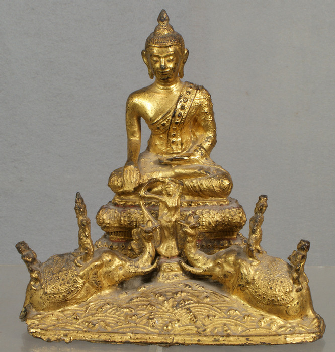 Thai Buddha with 2 elephants being