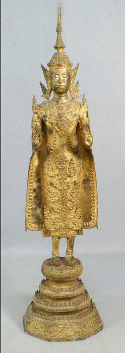 Large Thai figure of standing Buddha,