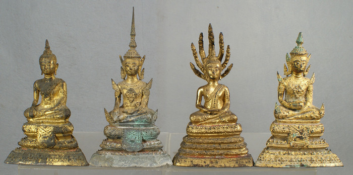 4 Assorted Thai Buddha 19th c  3dd79