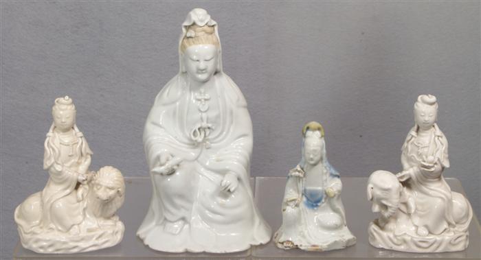 4 Chinese Kwanyin figurines tallest 3ddbe