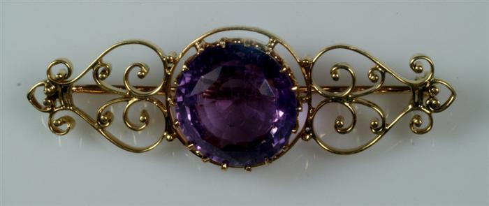 Unmarked YG amethyst filigree 3e2fd