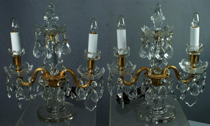 Pr crystal and gilt brass double
