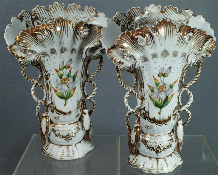Pr Paris porcelain vases with white 3e36b