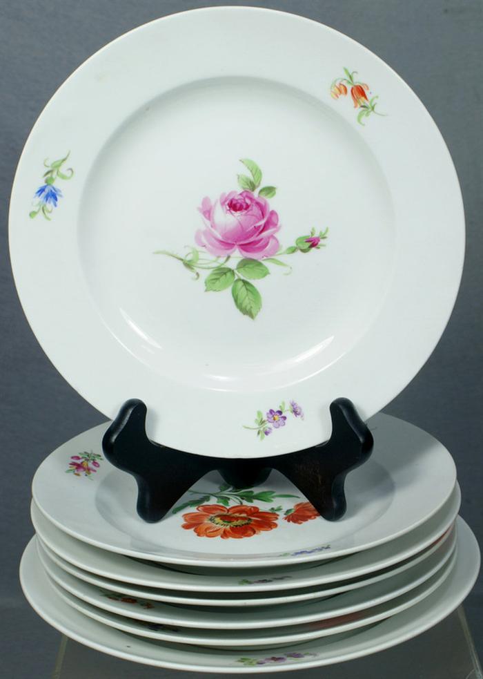 7 pc Meissen porcelain floral decorated 3e36d