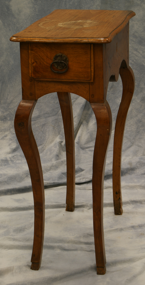 Walnut French side table with single 3e37a