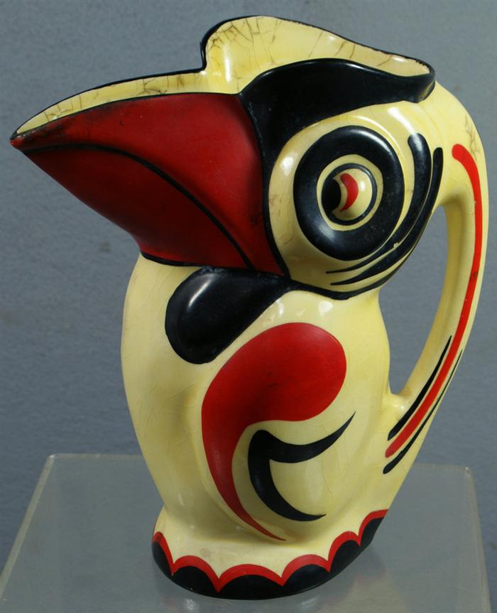 Erphila pottery toucan pitcher,
