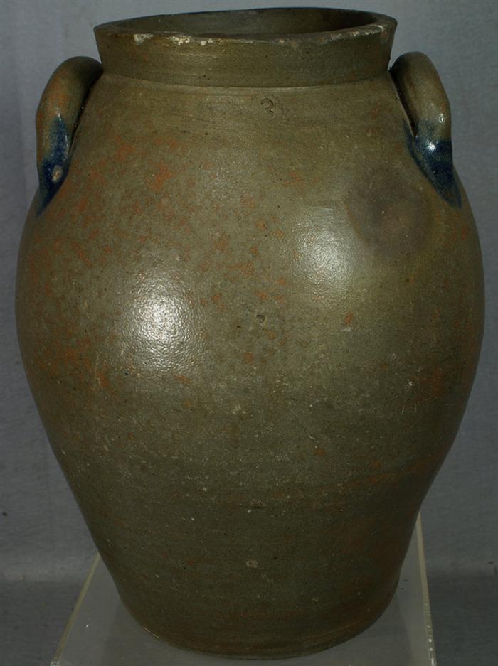3 gallon ovoid stoneware jar with blue