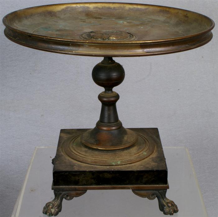 19th c Continental bronze tazza,