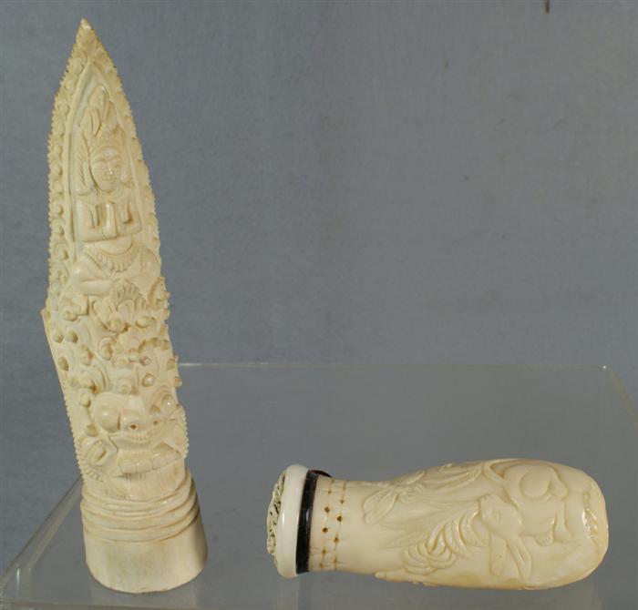 Carved bone or ivory stoppered 3e3b5