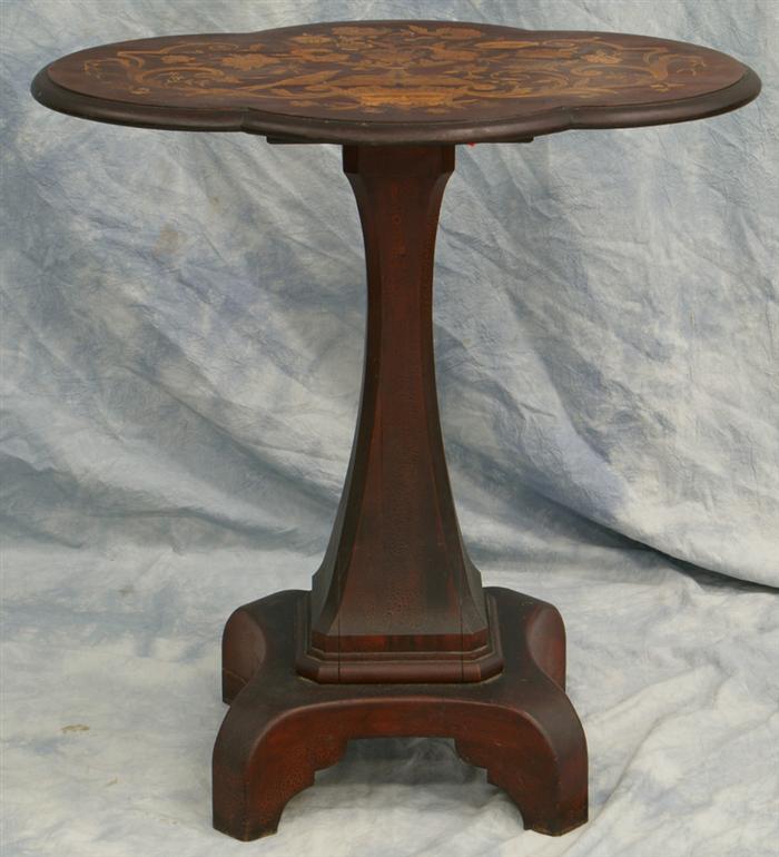 Marquetry inlaid mahogany table  3e3c0