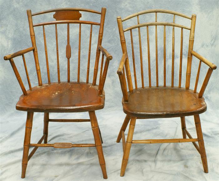 Two bamboo Windsor armchairs 34 3e3dc