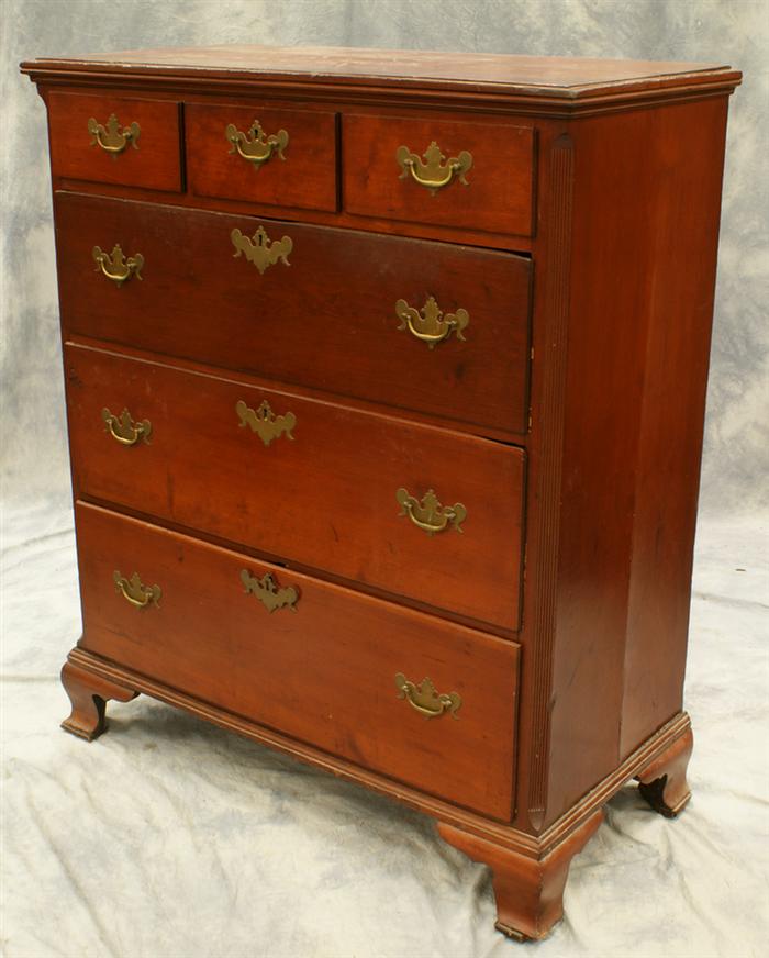 Walnut Chippendale semi-tall chest,