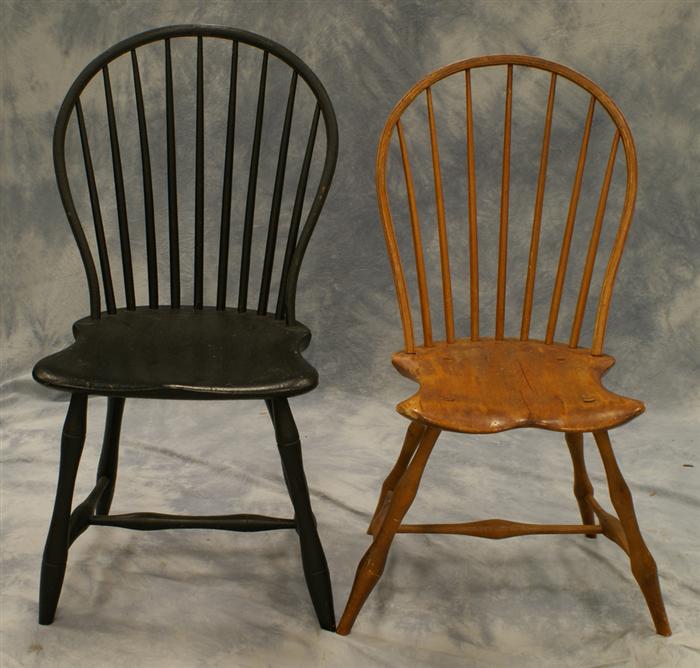 9 spindle back black Windsor chair,