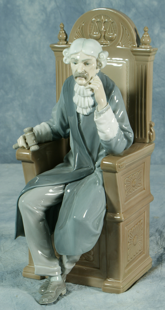 Lladro figurine, judge in a chair,