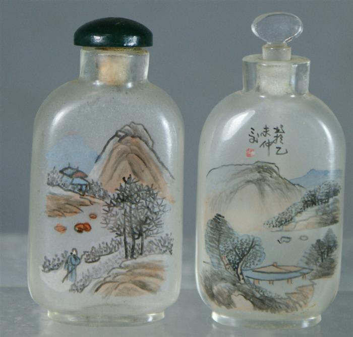 2 inside painted snuff bottles,