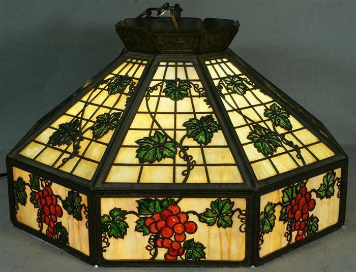 Octagonal leaded glass hanging 3e420