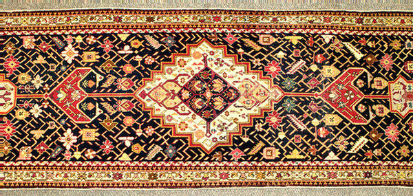 3.3 x 18.8 Caucasian rug, one end