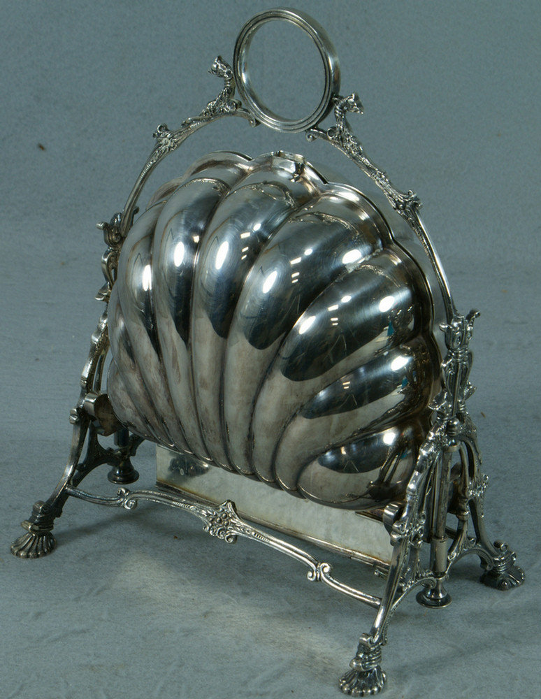 Sheffield plated silver clamshell