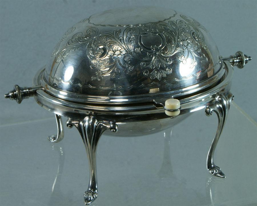 Plated silver butter dome with