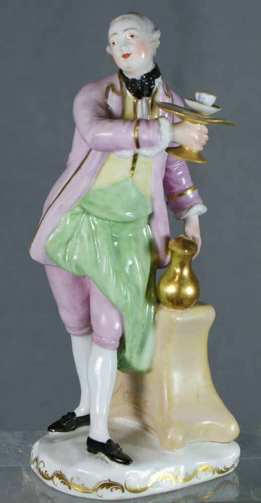 Vienna porcelain waiter figurine,