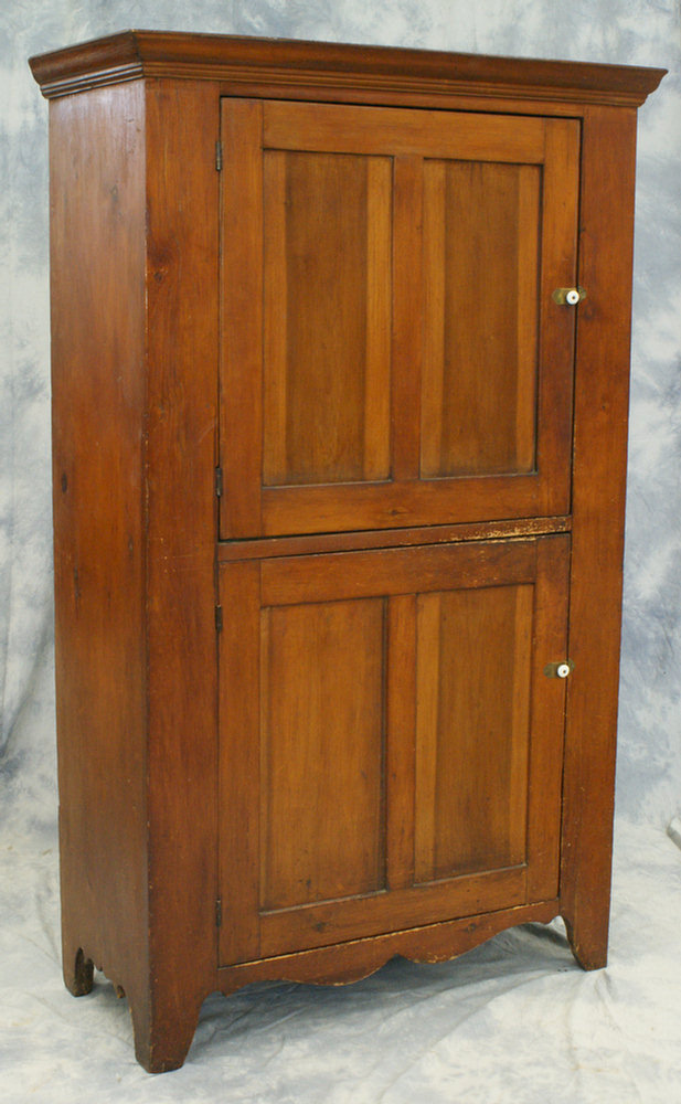 Poplar and pine 2 door wall cupboard,