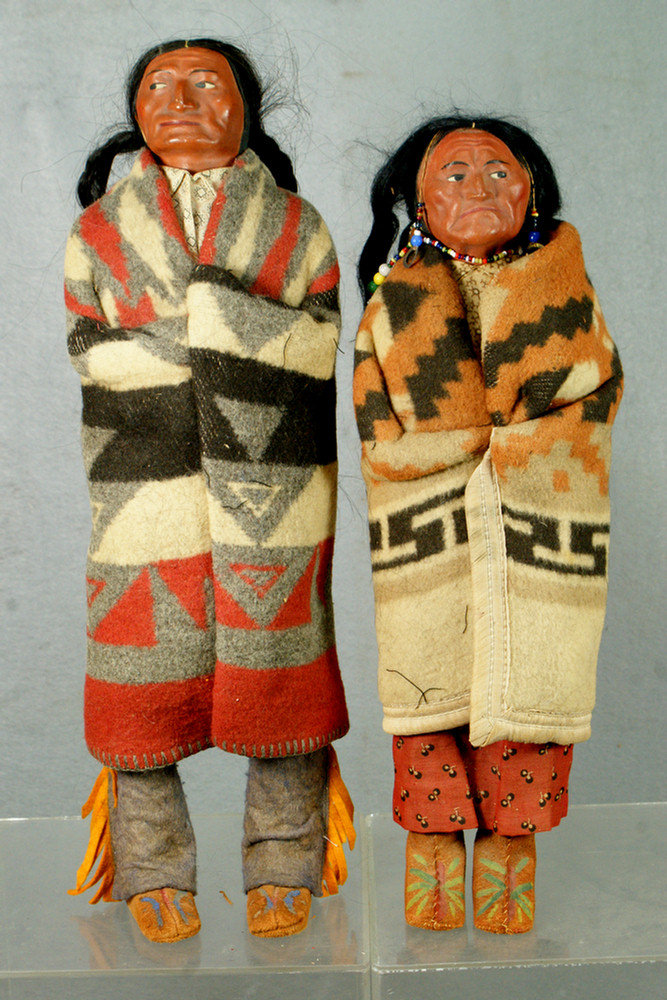 Pr Skookum Native American dolls, man