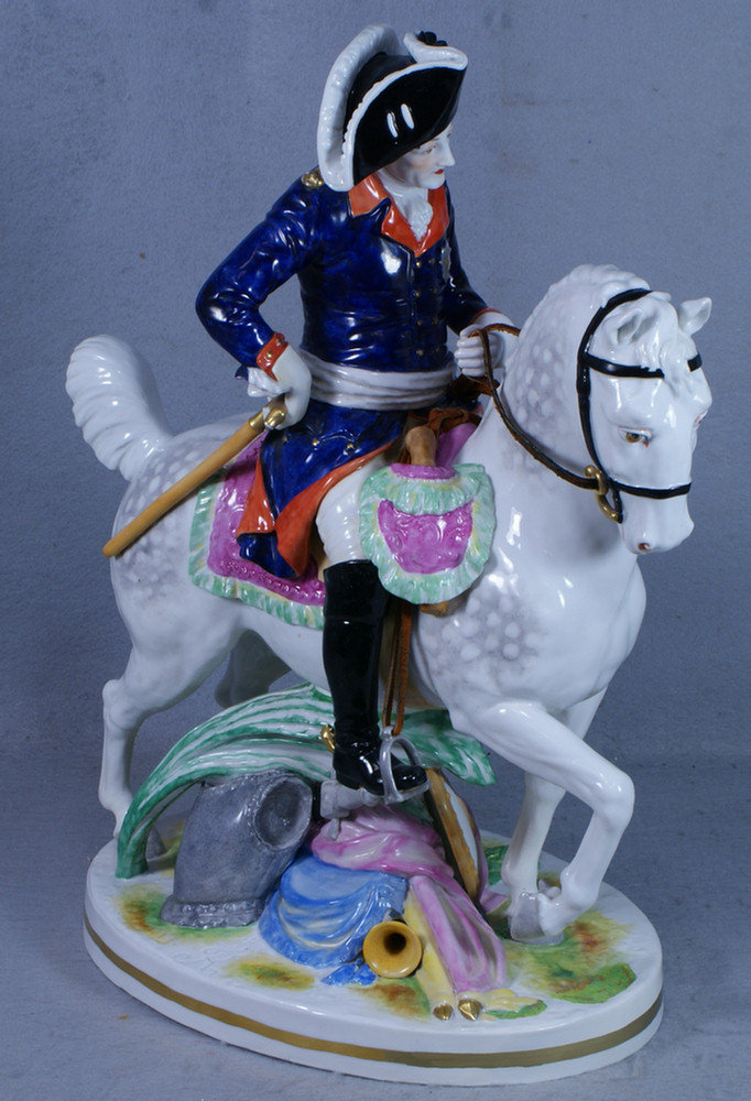 Ludwigsburg porcelain figure of a mounted