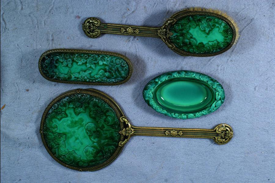 4 pc Moser type malachite   3e56b