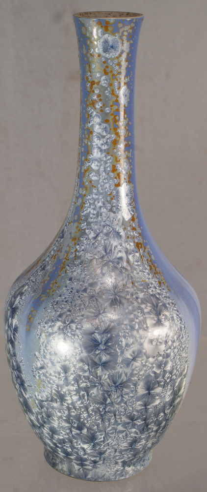 Crystalline glazed porcelain vase with