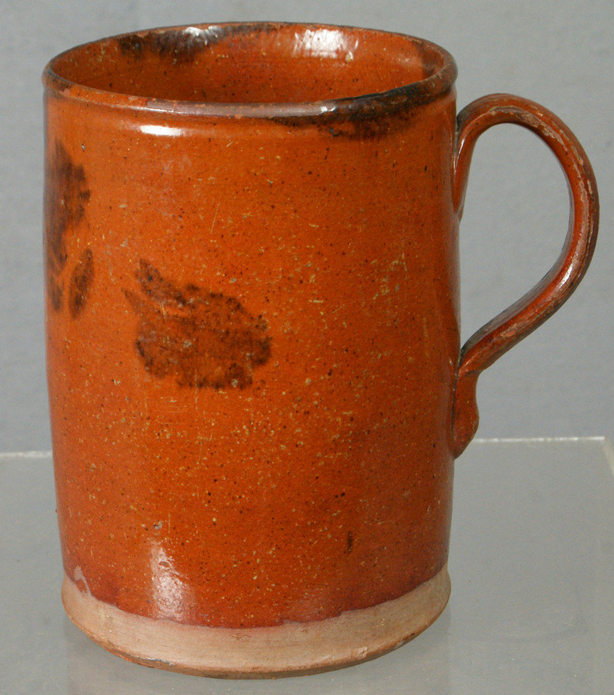 Manganese decorated redware mug  3e57a